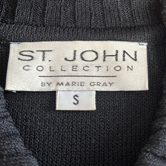 ST.JOHN Collection By Mary Gray Jacket Collared Full Zip Closure Black - Picture 8 of 8
